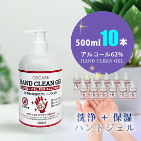 除菌 アルコール ハンドジェル 除菌ジェル 手指 手 【予約4/30(木)以降順次発送】 ジェル エタノール 除菌ハンドジェル 洗浄タイプ 速乾性 大容量 500ml ポンプボトル 10本